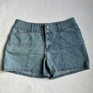 Y2K L.A. Blues Light Wash Front Seam Jean Shorts Size 14
